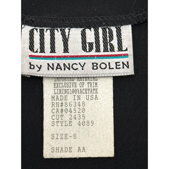 Vintage City Girl By Nancy Bolen Animal Print Vest Size 8 Black Gold Made In USA - Picture 6 of 10